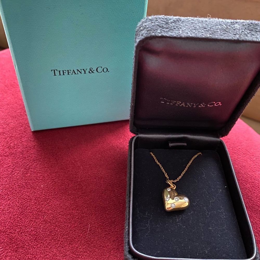 Tiffany & Co 18k Etoile Diamonds Heart Necklace